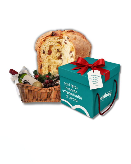 Panettone Artigianale con Cesto Solidale Etikey