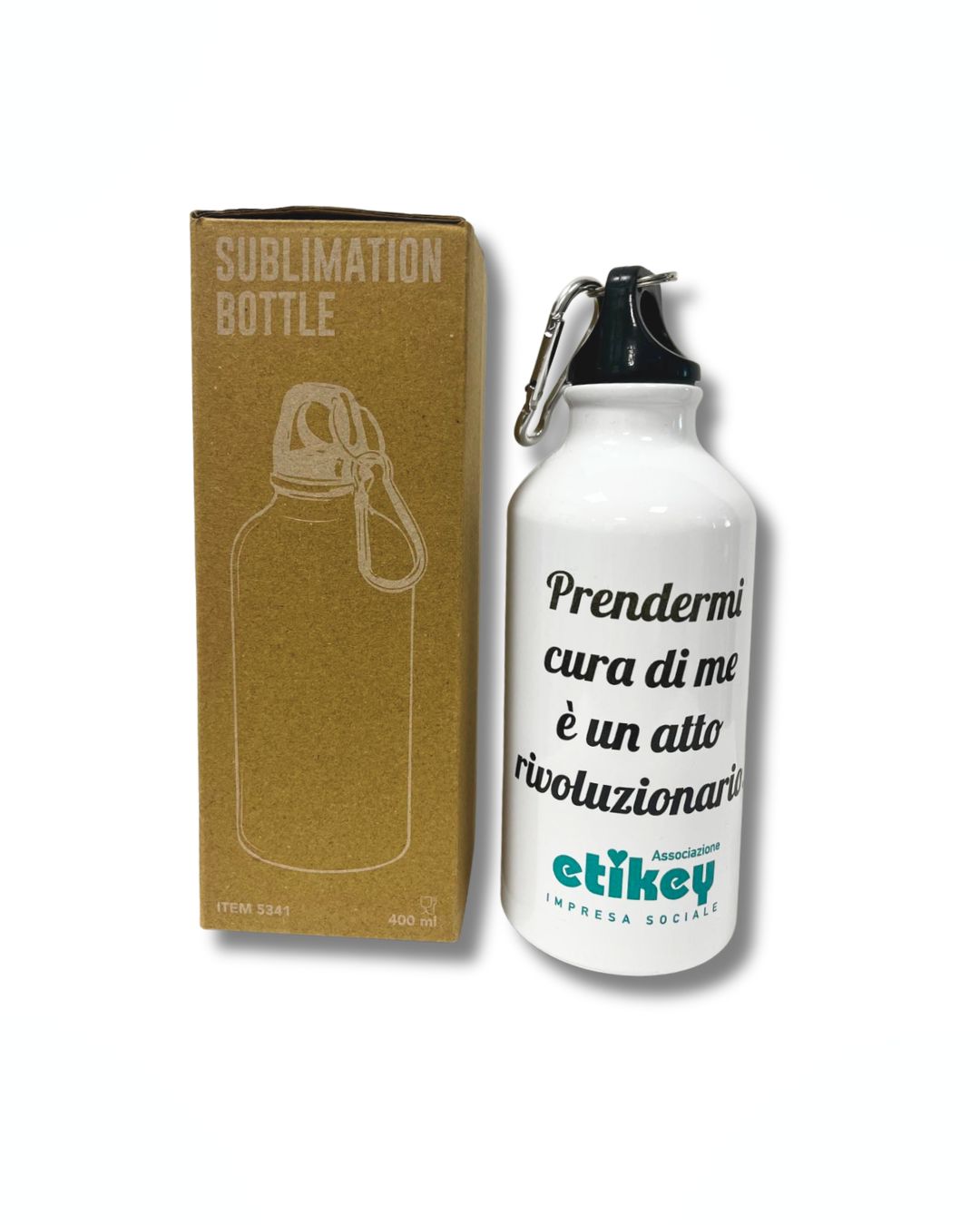 Borraccia in alluminio con moschettone 400ml